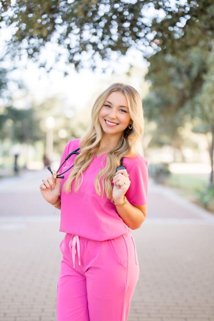 College Station photographer captures graduation photoshoot with nursing school theme
