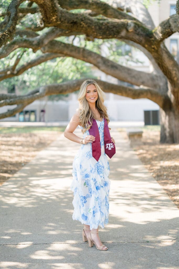 texas a&m century tree military walk academic plaza senior pictures
