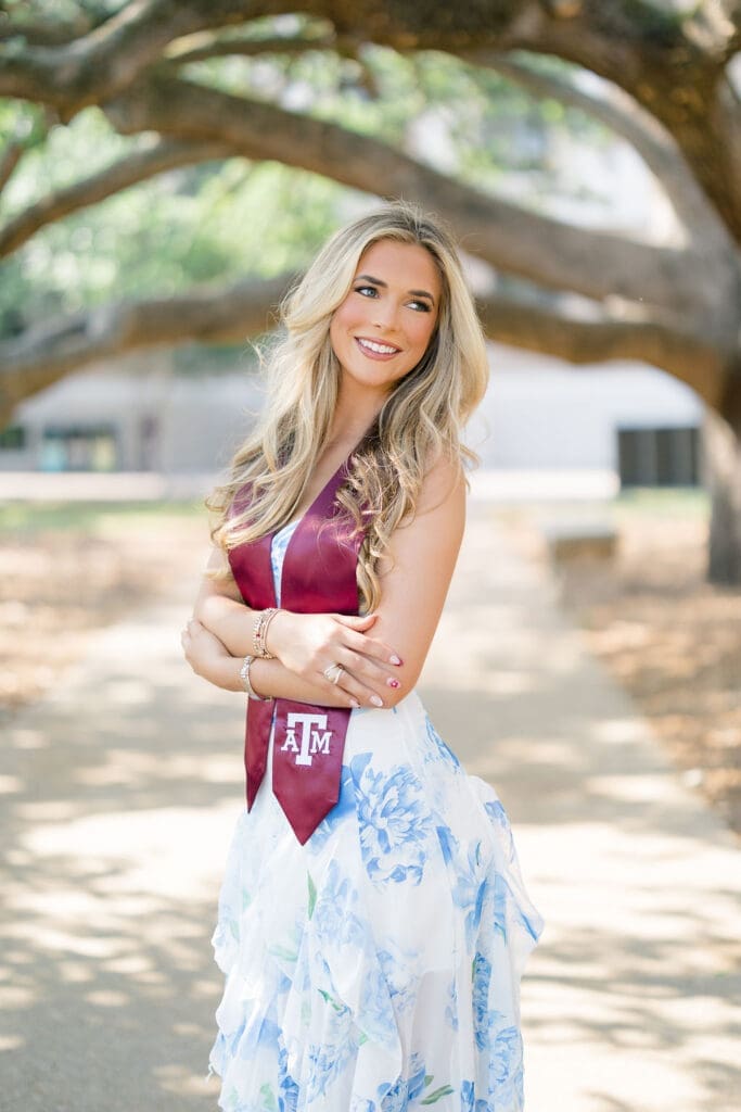texas a&m century tree military walk academic plaza senior pictures
