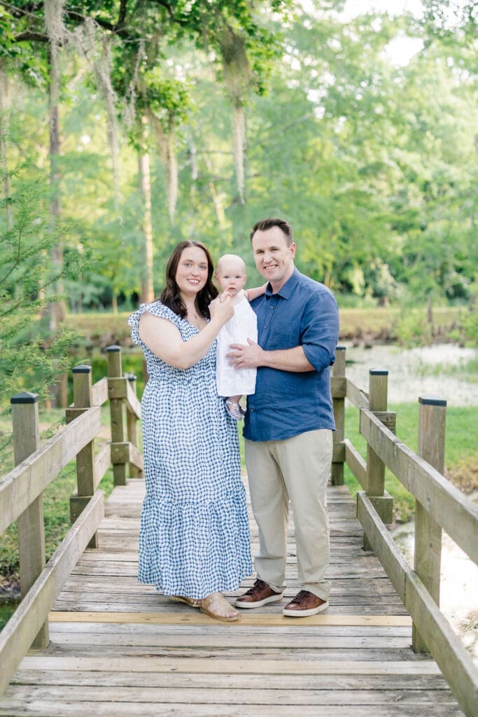 Golden hour family portraits in Cypress at Cy-Hope with soft sunset lighting