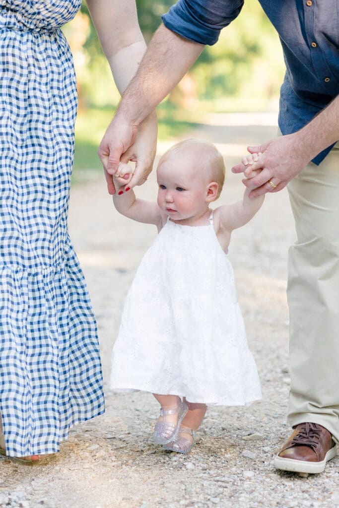 Golden hour family portraits in Cypress at Cy-Hope with soft sunset lighting