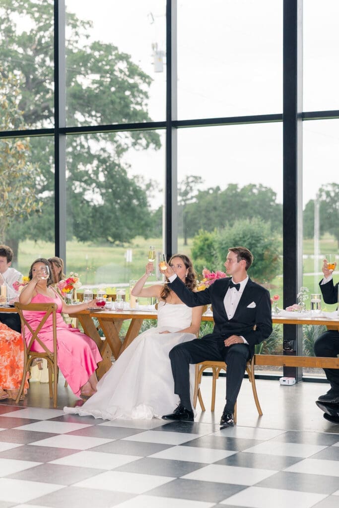 Wedding party photos at Camp Hosea reception venue