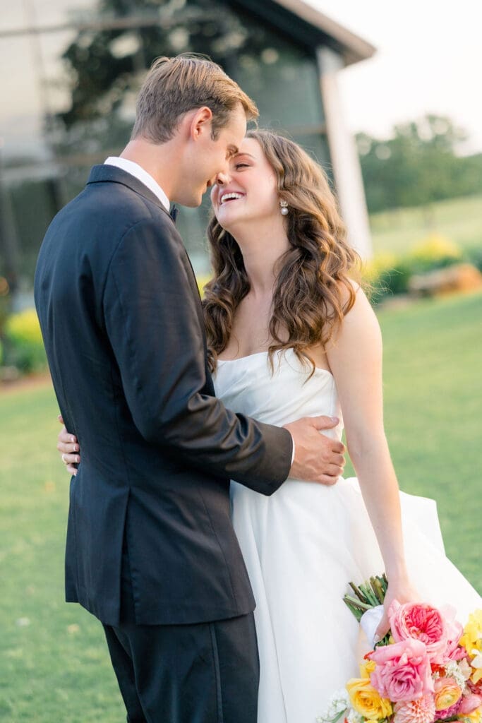 Candid reception moment at Camp Hosea captured 