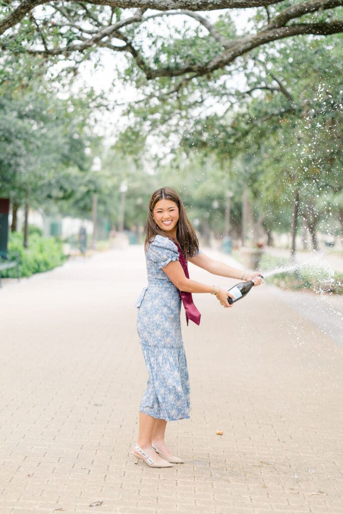 texas a&m senior grad photos military walk champagne spray kyle field aggie park