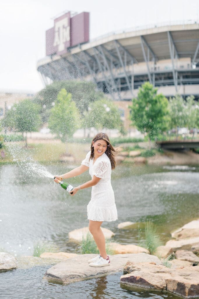Aggie grad photo location at Aggie Park
